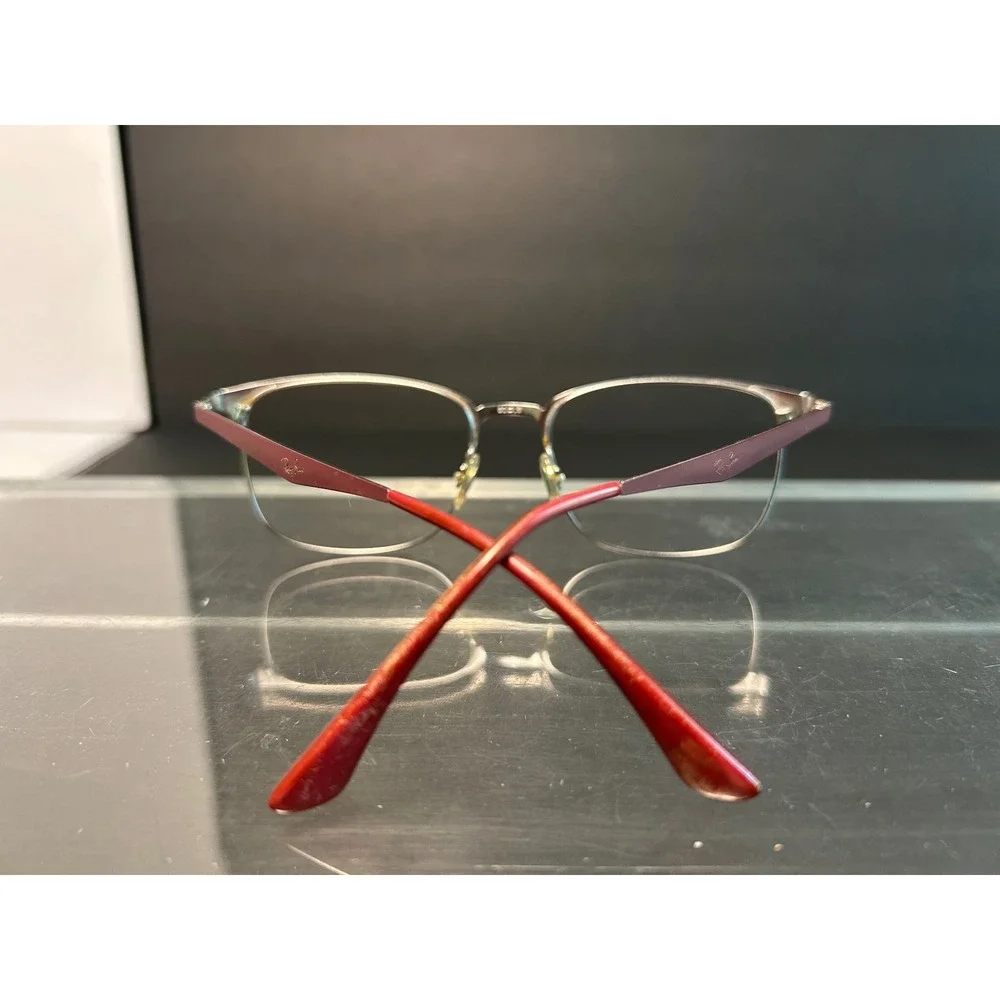 Ray-Ban RB 6421 3003 Burgundy Silver Square Eyeglasses Frames 52-18 140